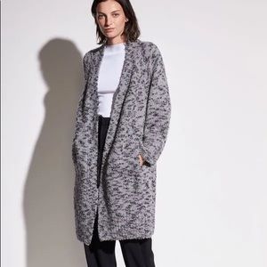 Vince grey wool long cardigan with belt Sz S
